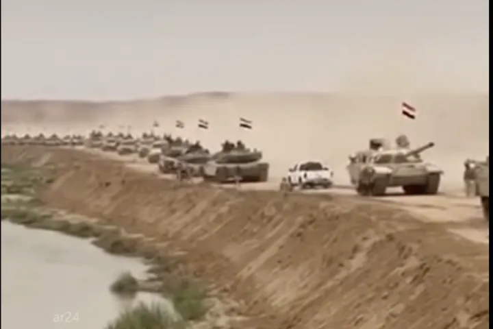 حقيقة فيديو أرتال وتعزيزات الجيش العراقي المتجهة للحدود السورية